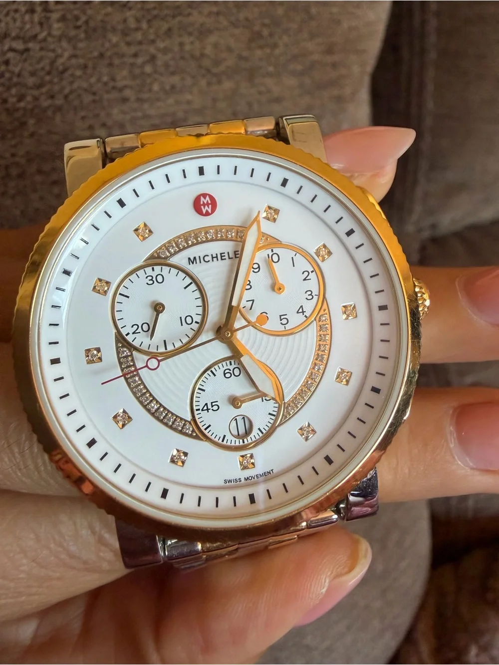 MICHELE Sport Two-Tone Diamond Chronograph Swiss Watch